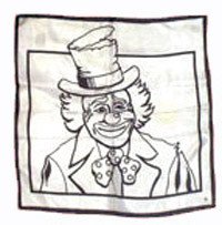 Clown Silk B & W 30x30 cm